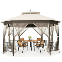 Outdoor 10 x 12 Ft Octagon Gazebo with Mosquito Net Sidewalls and Canopy
