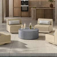 Bellino Chat Table Outdoor Aluminum Patio Concrete Look Table