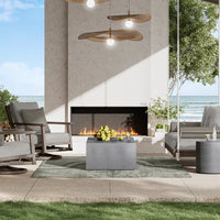 Bellino Coffee Table Outdoor Aluminum Patio Concrete Look Table