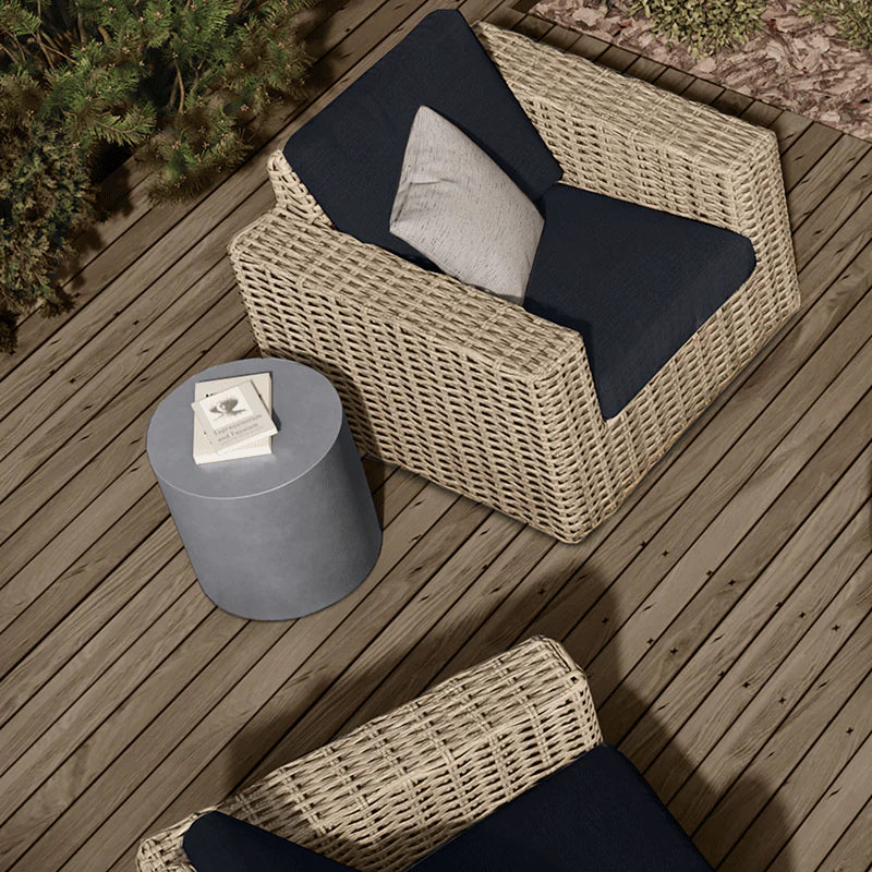 Bellino End Table Outdoor Aluminum Patio Concrete Look Side Table