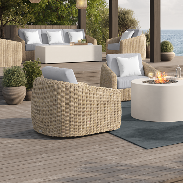 Boulevard Club Swivel Glider Outdoor Patio Aluminum Cushion Chair