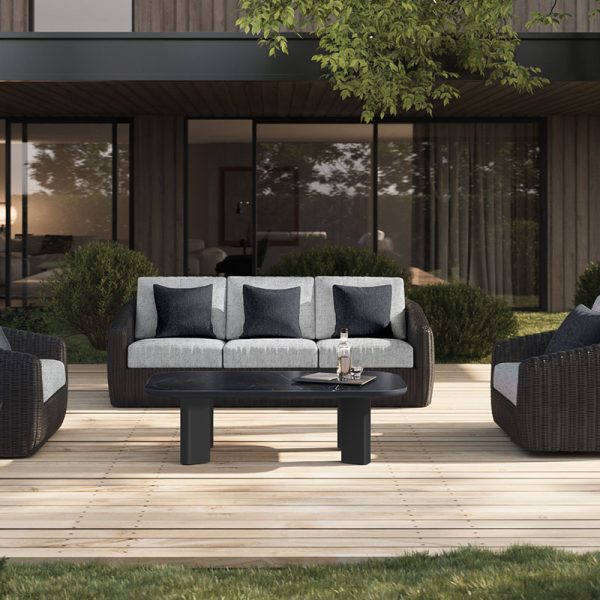 Boulevard Sofa Outdoor Patio Aluminum Cushion Lounge Couch