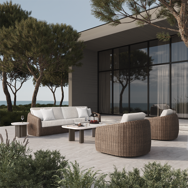Boulevard Club Chair Outdoor Patio Aluminum Cushion Lounge Chair