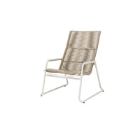Cabana High Back Club Chair Outdoor Patio Aluminum Stackable Eco Weave