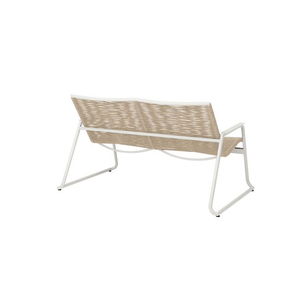 Cabana Loveseat Outdoor Patio Aluminum Sofa Stackable Eco Weave Chair