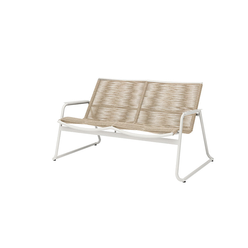 Cabana Loveseat Outdoor Patio Aluminum Sofa Stackable Eco Weave Chair