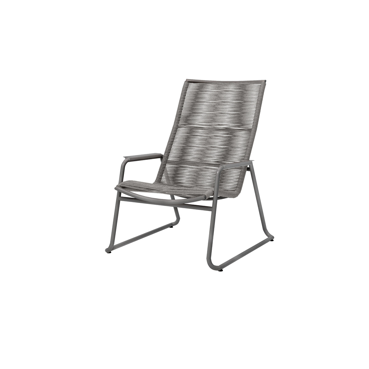Cabana High Back Club Chair Outdoor Patio Aluminum Stackable Eco Weave