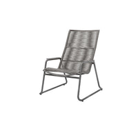 Cabana High Back Club Chair Outdoor Patio Aluminum Stackable Eco Weave