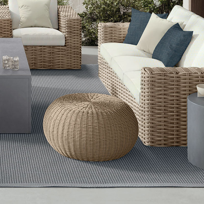 Cloud Large Pouf Outdoor Ottoman Eco Weave Patio Footrest Cushion Seat