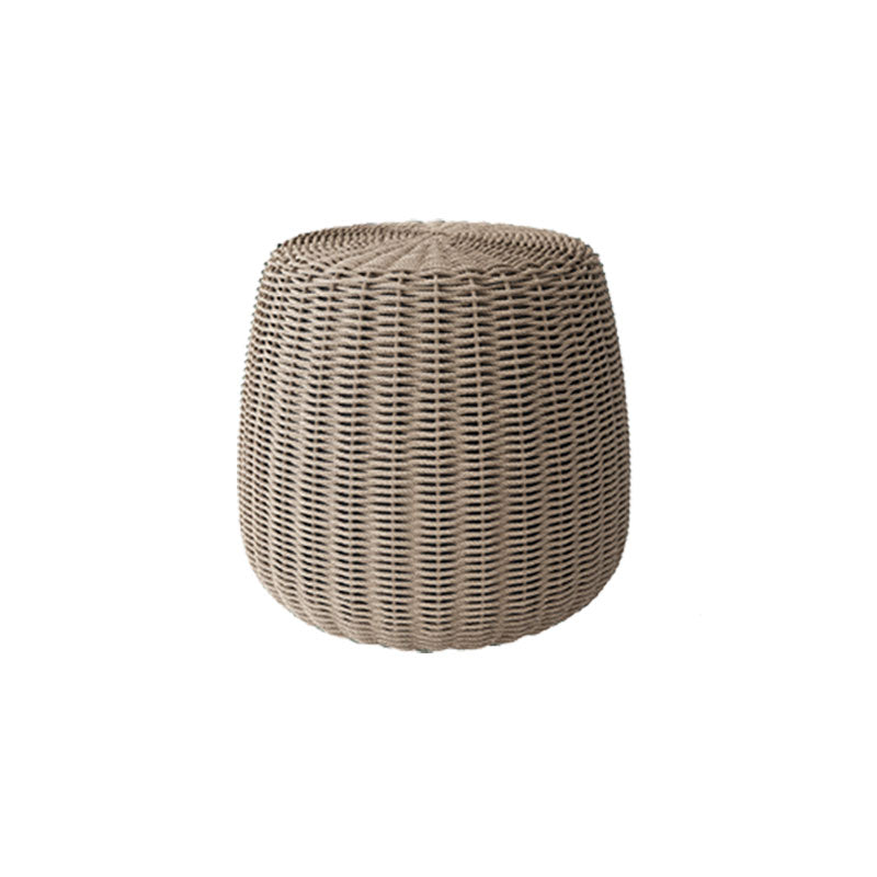 Cloud Small Pouf Outdoor Ottoman Eco Weave Patio Footrest Cushion Seat