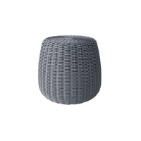 Cloud Small Pouf Outdoor Ottoman Eco Weave Patio Footrest Cushion Seat