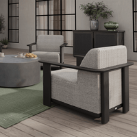 Corte Padded Club Chair Outdoor Patio Aluminum Eco Weave Cushion Seat