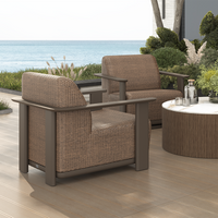 Corte Padded Club Chair Outdoor Patio Aluminum Eco Weave Cushion Seat