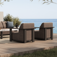 Corte Padded Club Chair Outdoor Patio Aluminum Eco Weave Cushion Seat