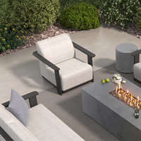 Corte Padded Club Chair Outdoor Patio Aluminum Eco Weave Cushion Seat