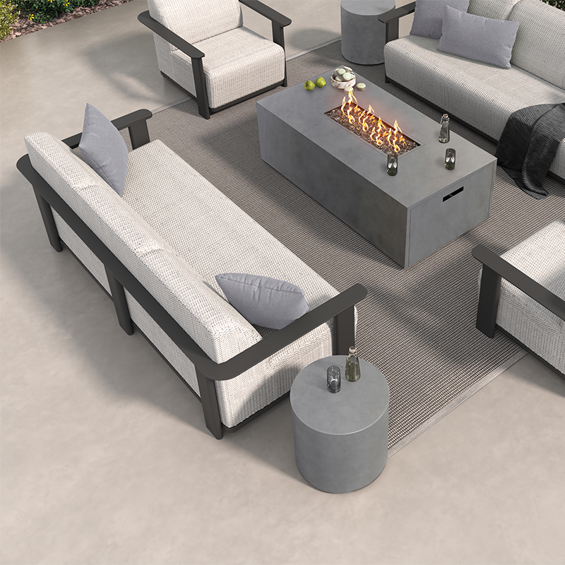 Corte Padded Sofa Outdoor Patio Aluminum Eco Weave Cushion Seating
