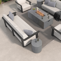 Corte Padded Sofa Outdoor Patio Aluminum Eco Weave Cushion Seating