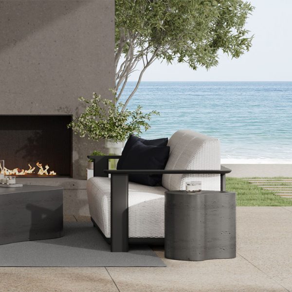 Corte Padded Sofa Outdoor Patio Aluminum Eco Weave Cushion Seating