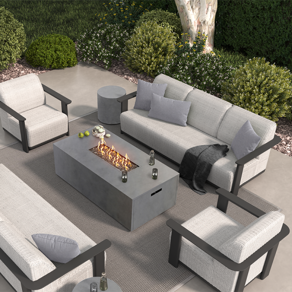 Corte Padded Sofa Outdoor Patio Aluminum Eco Weave Cushion Seating