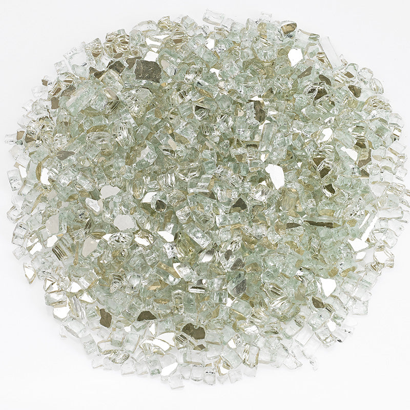 Platinum Reflective 1/4 Inch Fire Glass for Fire Pit & Fireplace