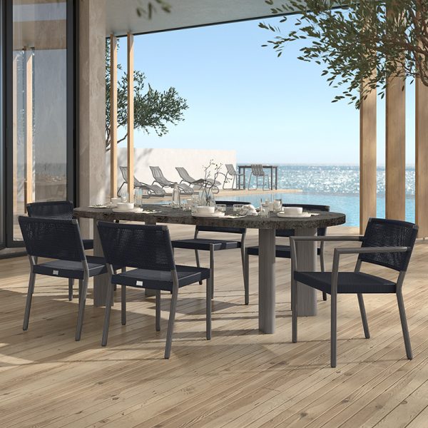 Forano Pompano 84 Rectangular Dining Table Outdoor Patio