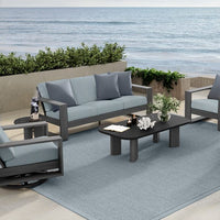 Forano Aspen End Table Outdoor Patio Marble Look Side Table