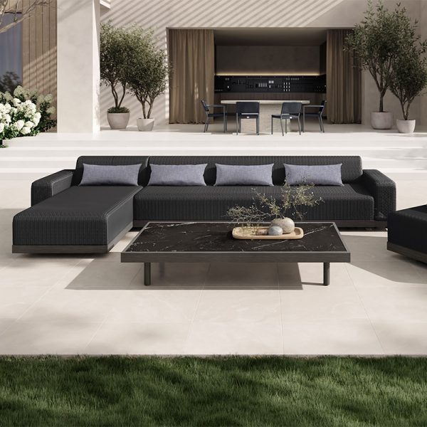 Grande 105” Armless Sofa Section Outdoor Patio Eco Weave Modular Couch
