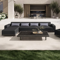 Grande 105” Armless Sofa Section Outdoor Patio Eco Weave Modular Couch