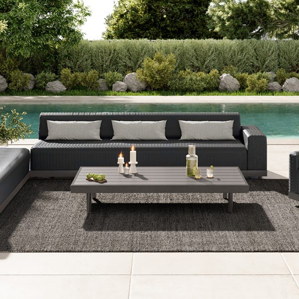 Grande 105” Armless Sofa Section Outdoor Patio Eco Weave Modular Couch