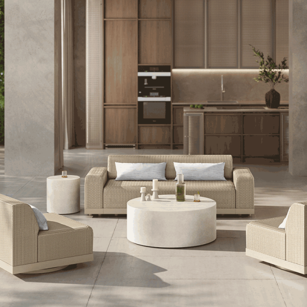 Grande Armrest Section Outdoor Patio Eco Weave Modular Sofa Arm Piece