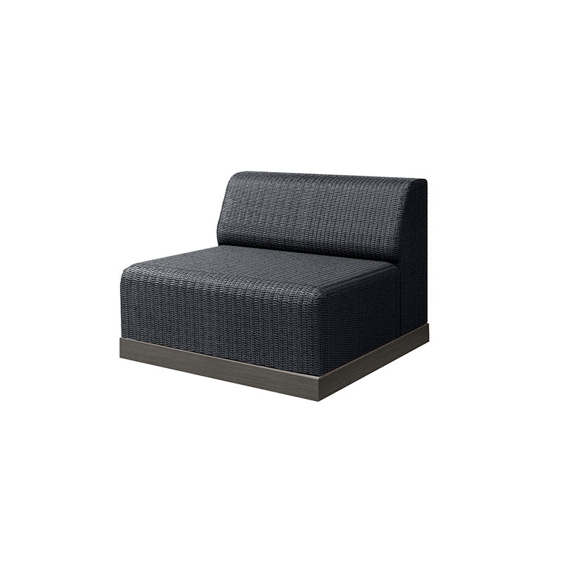 Grande Armless Club Chair Outdoor Patio Eco Weave Cushion Modular Seat