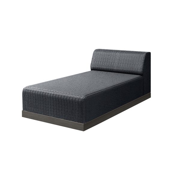 Grande Armless Chaise Section Outdoor Patio Eco Weave Modular Lounge