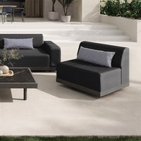 Grande Armless Swivel Chair Outdoor Patio Eco Weave Cushion Seat