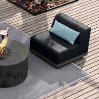 Grande Armless Club Chair Outdoor Patio Eco Weave Cushion Modular Seat