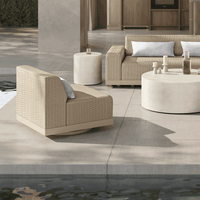 Grande Armless Swivel Chair Outdoor Patio Eco Weave Cushion Seat