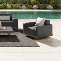 Grande Padded Swivel Club Chair Outdoor Patio Eco Weave Cushion Seat