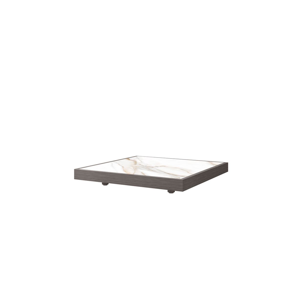 Grande Corner Table Outdoor Aluminum Sintered Stone Patio Table