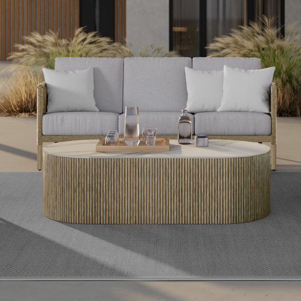 Hampton Aspen Coffee Table Outdoor Stone Top Patio Table