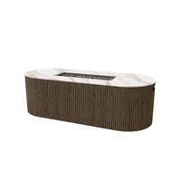 Hampton Aspen Fire Pit Outdoor Fire Table Sintered Stone Top