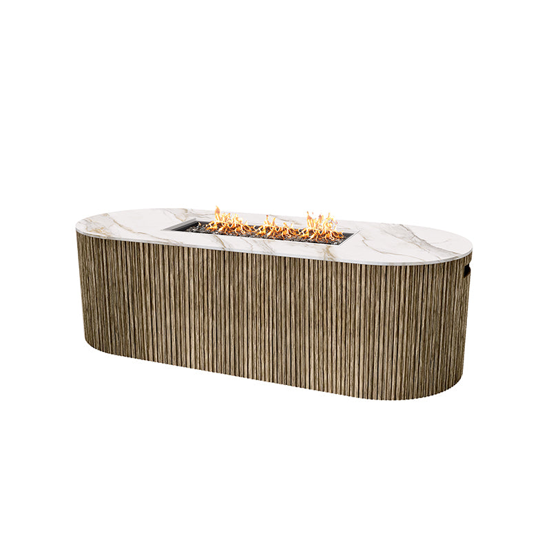 Hampton Aspen Fire Pit Outdoor Fire Table Sintered Stone Top