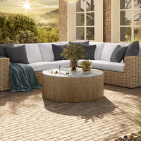 Hampton Aspen Chat Table Outdoor Stone Top Patio Table