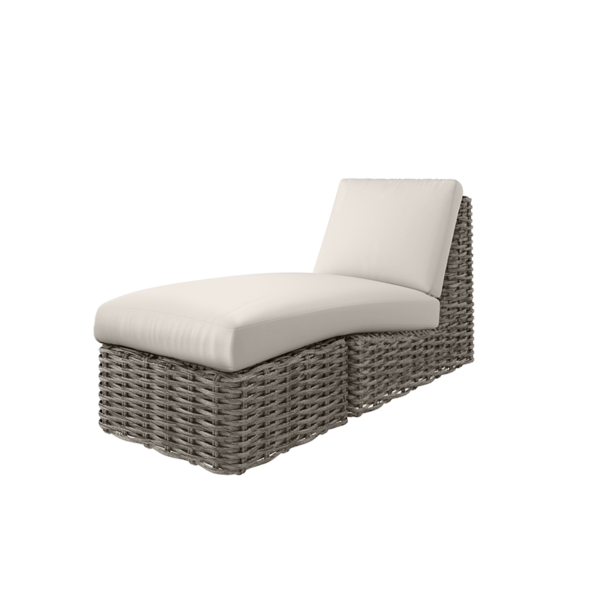 Mia Center Chair Section with Chaise Cushion Outdoor Patio Seat