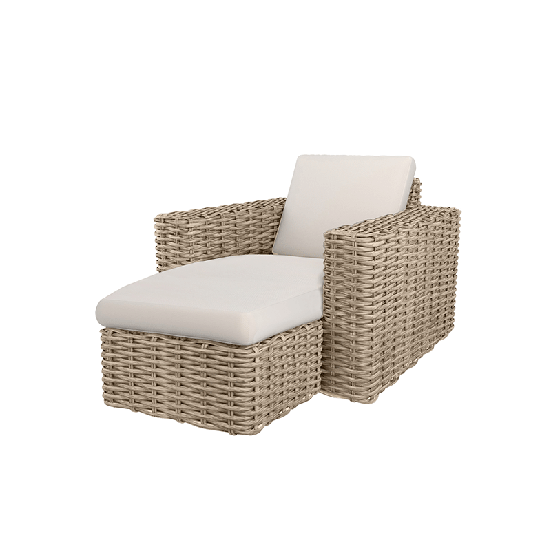 Mia Club Chair with Chaise Cushion Outdoor Patio Lounge Chair