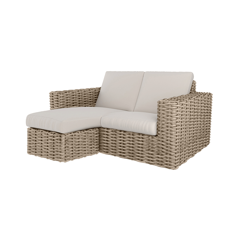 Mia Loveseat with Chaise Cushion Outdoor Patio Lounge Sofa