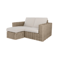 Mia Loveseat with Chaise Cushion Outdoor Patio Lounge Sofa
