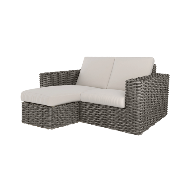 Mia Loveseat with Chaise Cushion Outdoor Patio Lounge Sofa