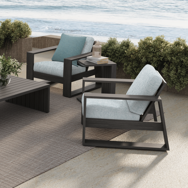 Novara Club Chair Outdoor Patio Aluminum Cushion Lounge Chair