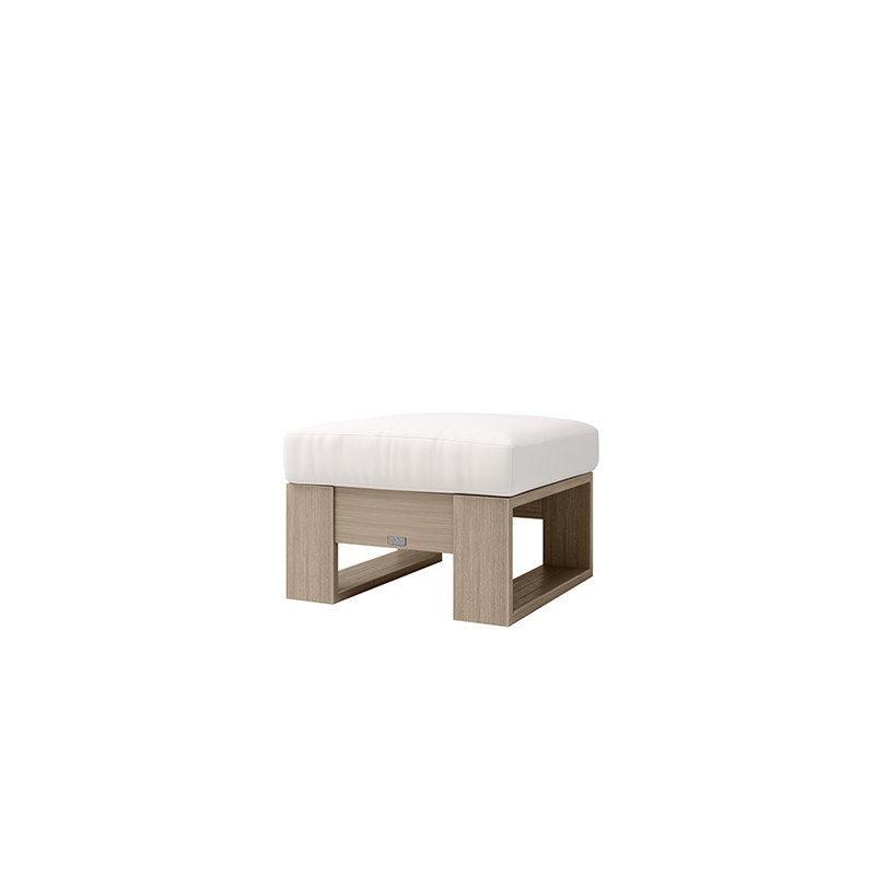 Novara Ottoman Outdoor Patio Aluminum Cushion Footrest Stool