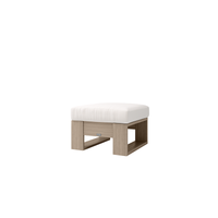Novara Ottoman Outdoor Patio Aluminum Cushion Footrest Stool