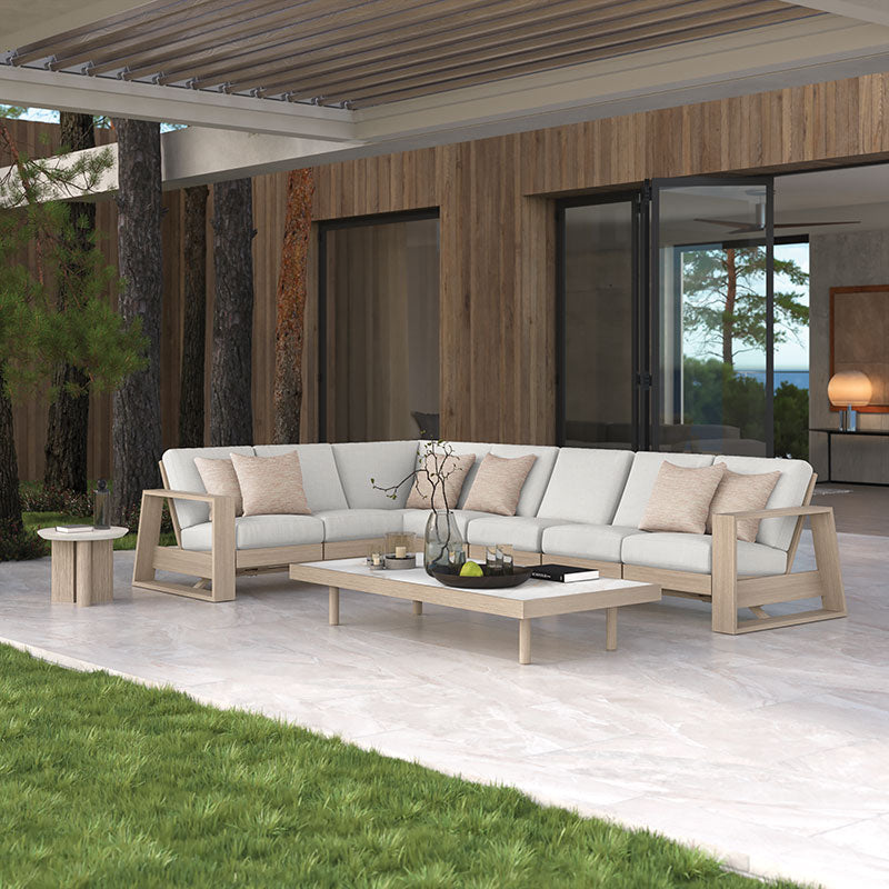 Novara 90 Degree Square Corner Rocking Section Patio Sofa